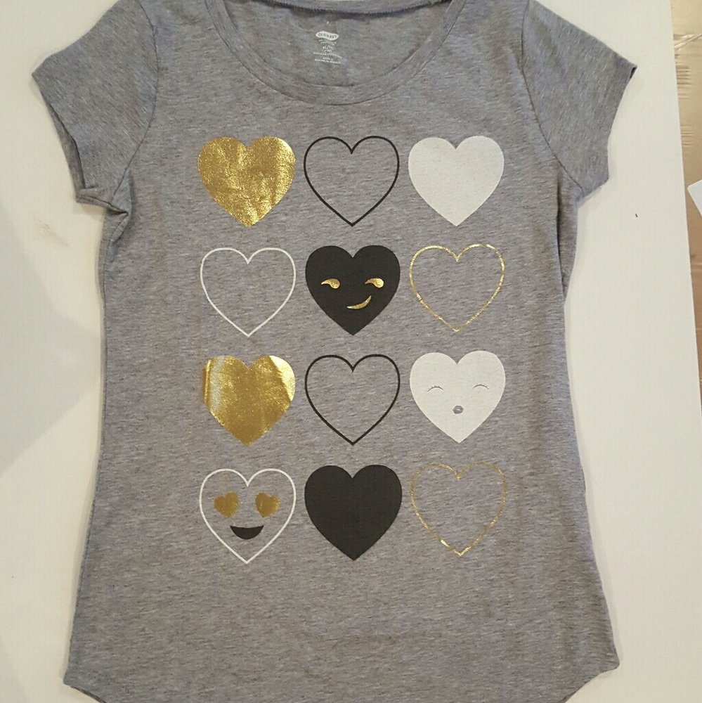 Old navy gold foil heart t-shirt